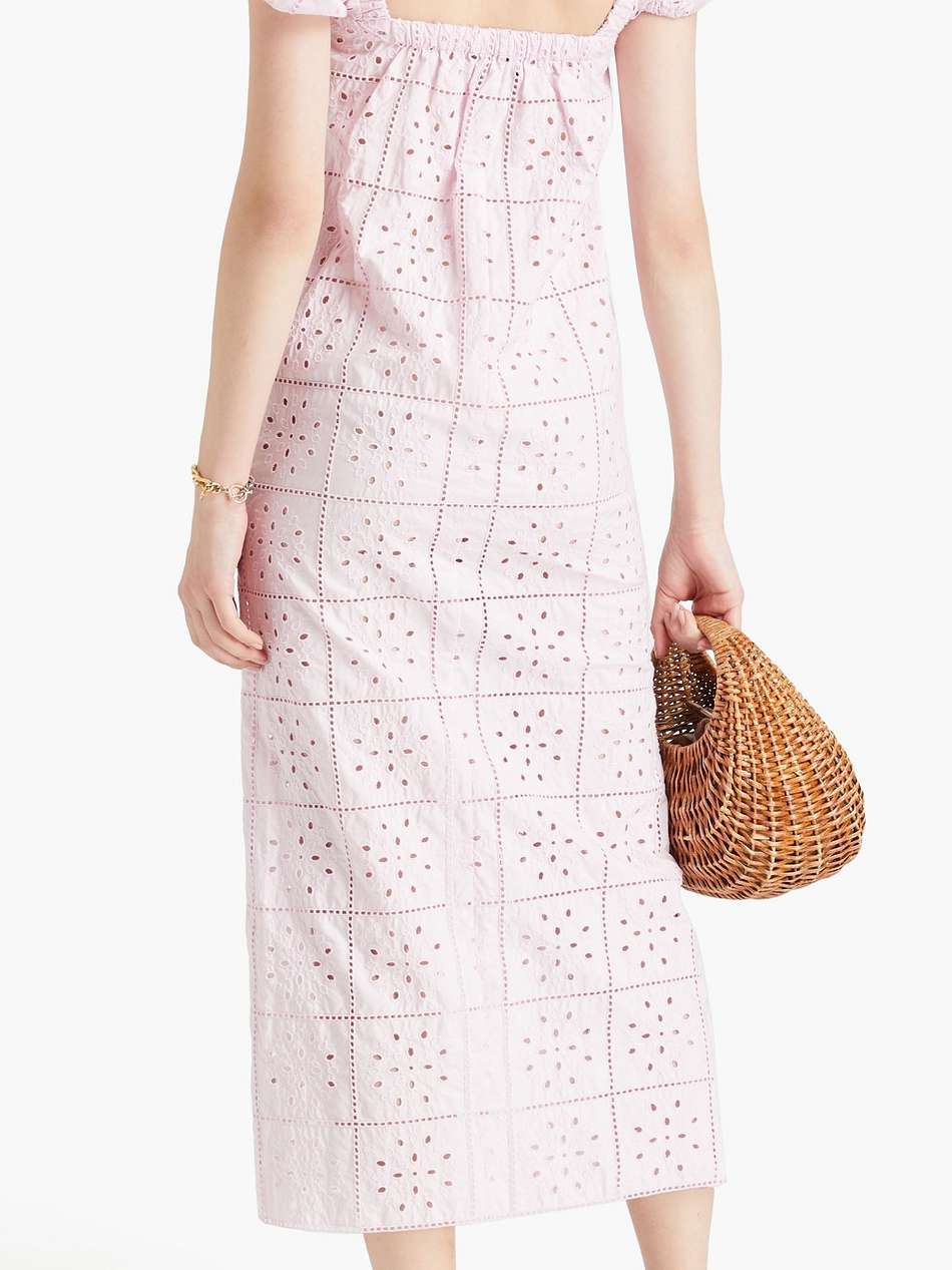 broderie anglaise cotton midi dress