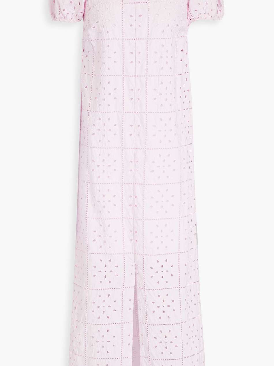 broderie anglaise cotton midi dress