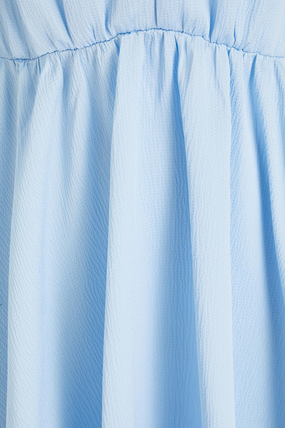 Shop Maje Hammered-crepe Mini Dress In Light Blue