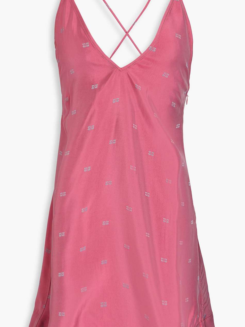 jacquard mini slip dress