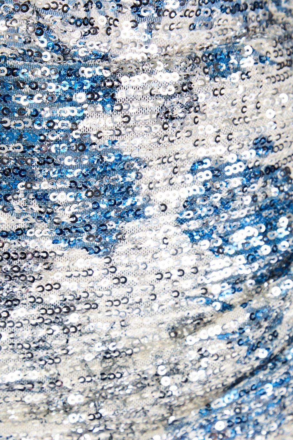 MAJE Gerafftes Minikleid aus Tüll mit floralem Print, Cut-outs und Pailletten