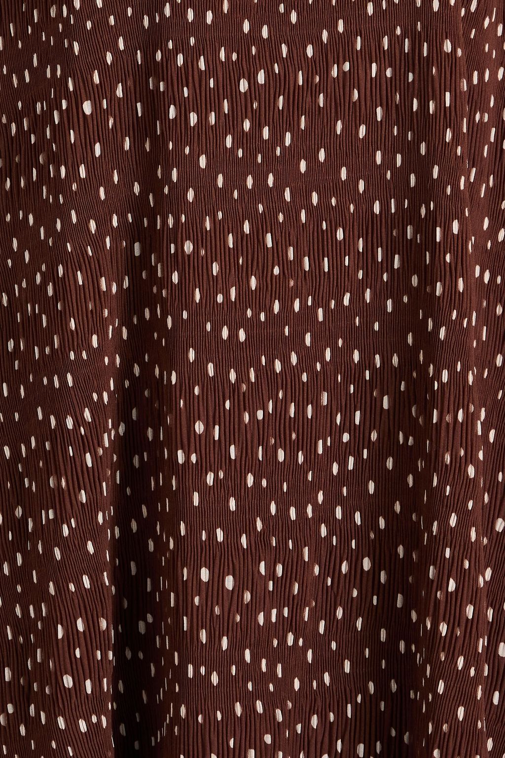 GANNI Polka-dot plissé-crepon midi dress