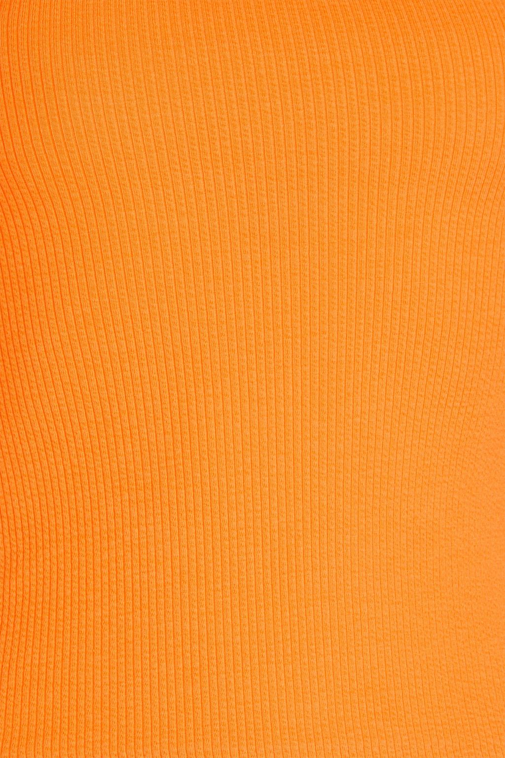 SANDRO Slub woven and ribbed-knit top