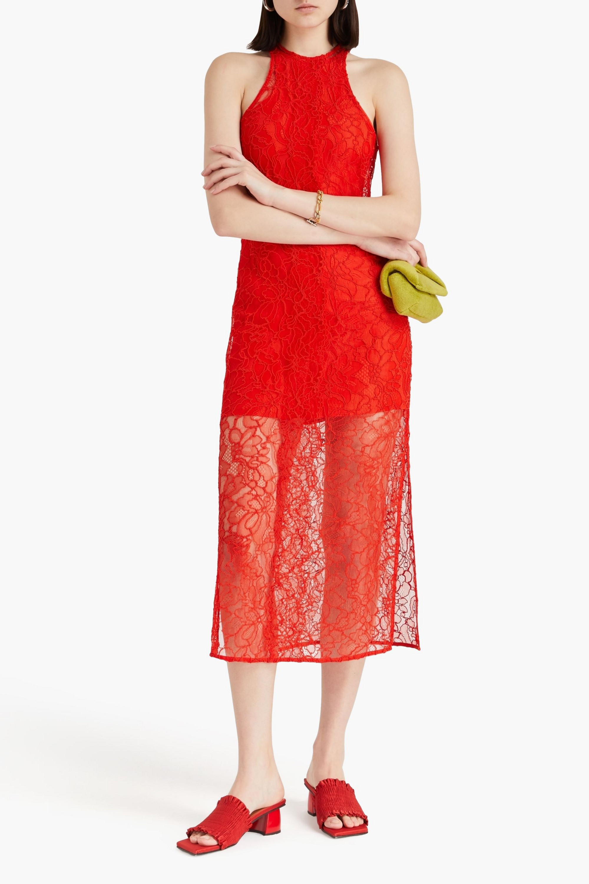 GANNI Corded lace midi dress