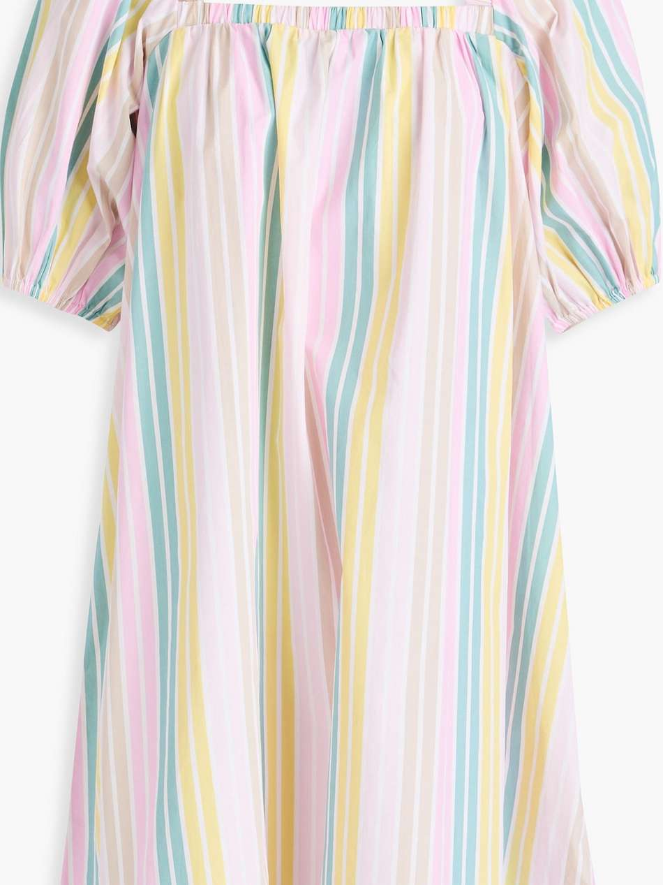 striped cotton-poplin mini dress