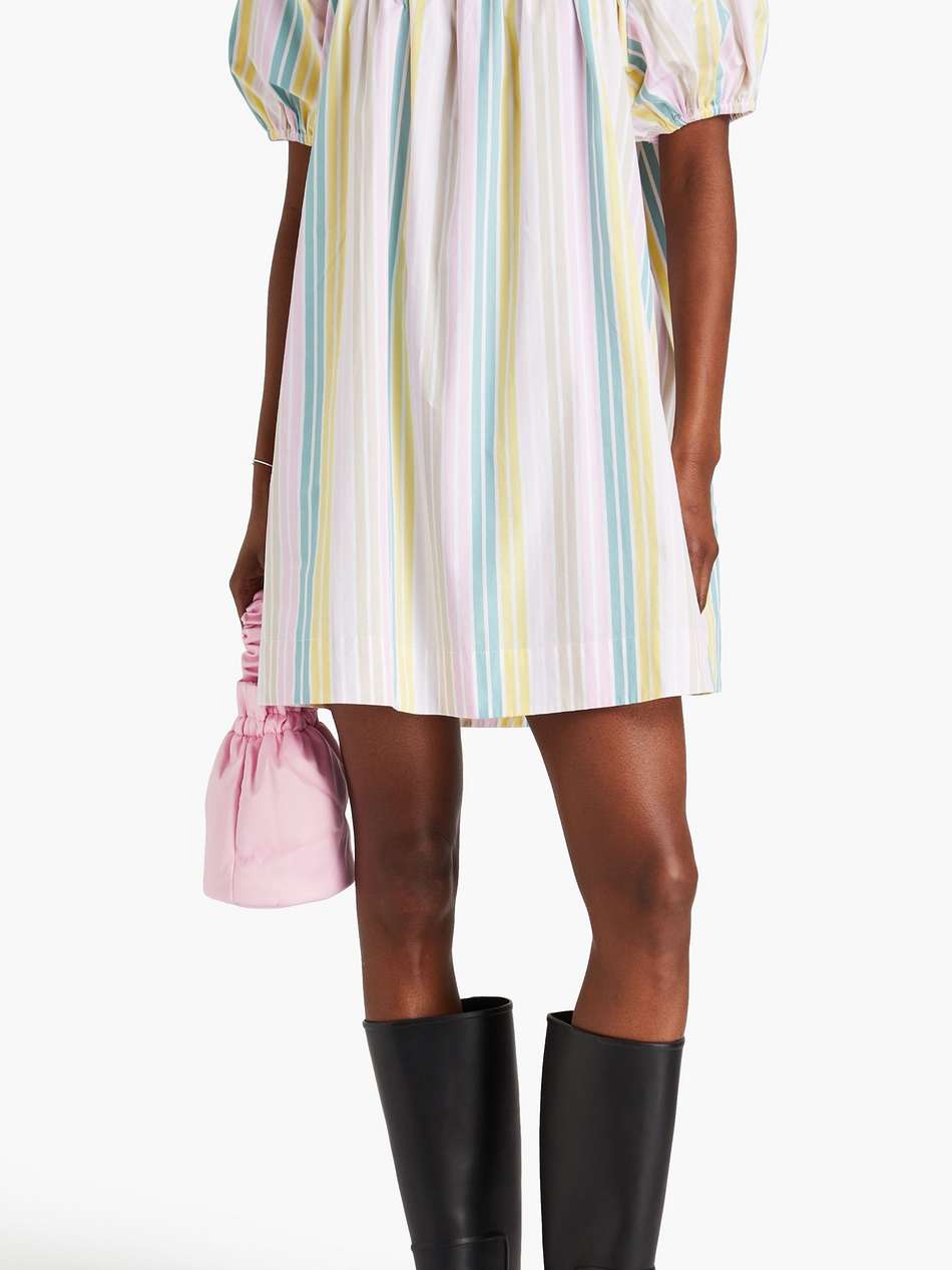 striped cotton-poplin mini dress