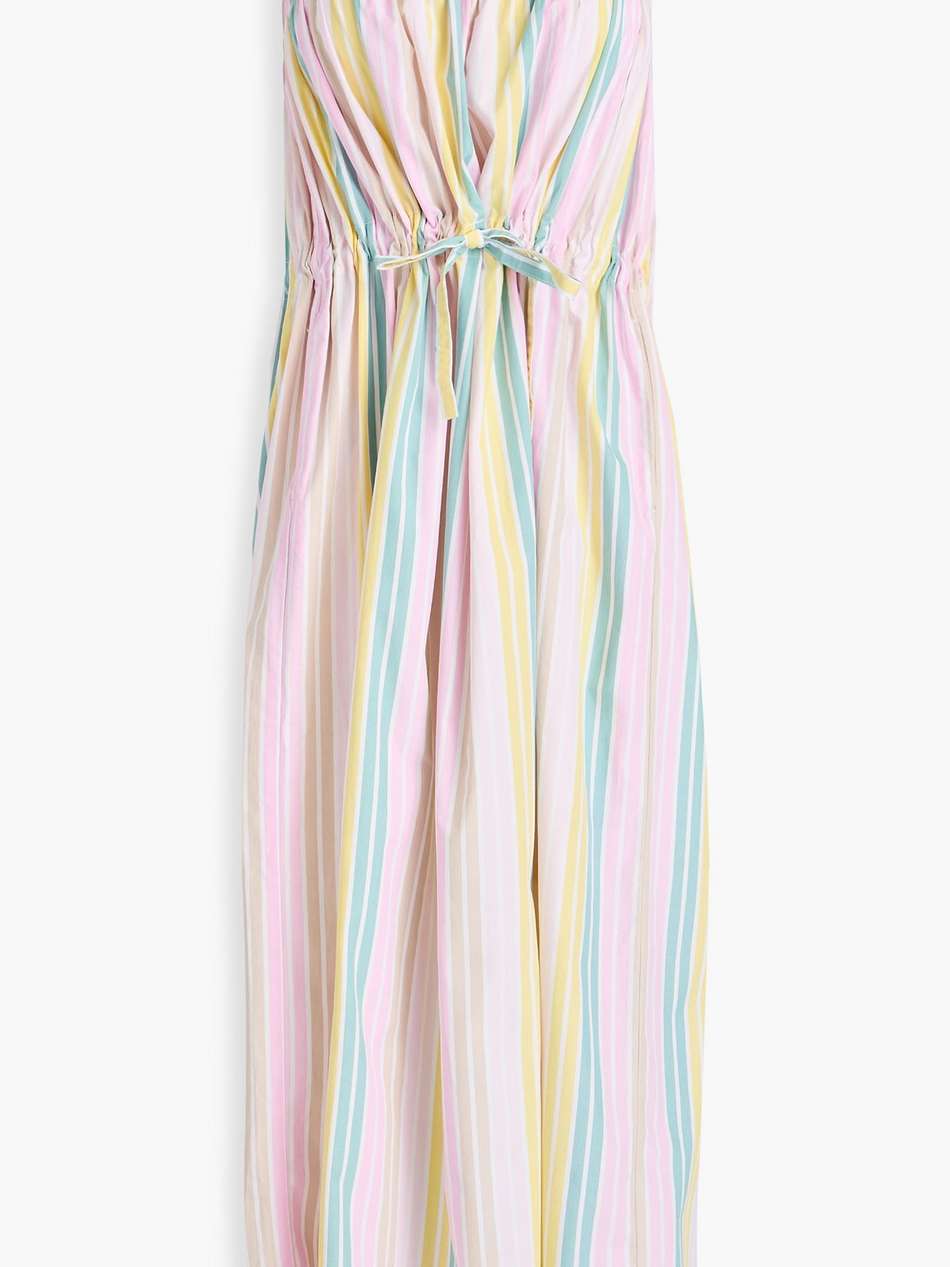 striped cotton-poplin midi dress
