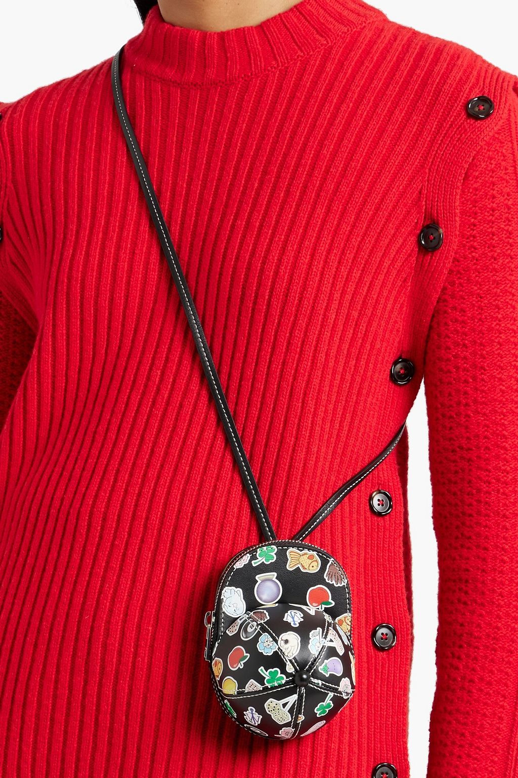 JW ANDERSON Cap nano printed leather shoulder bag
