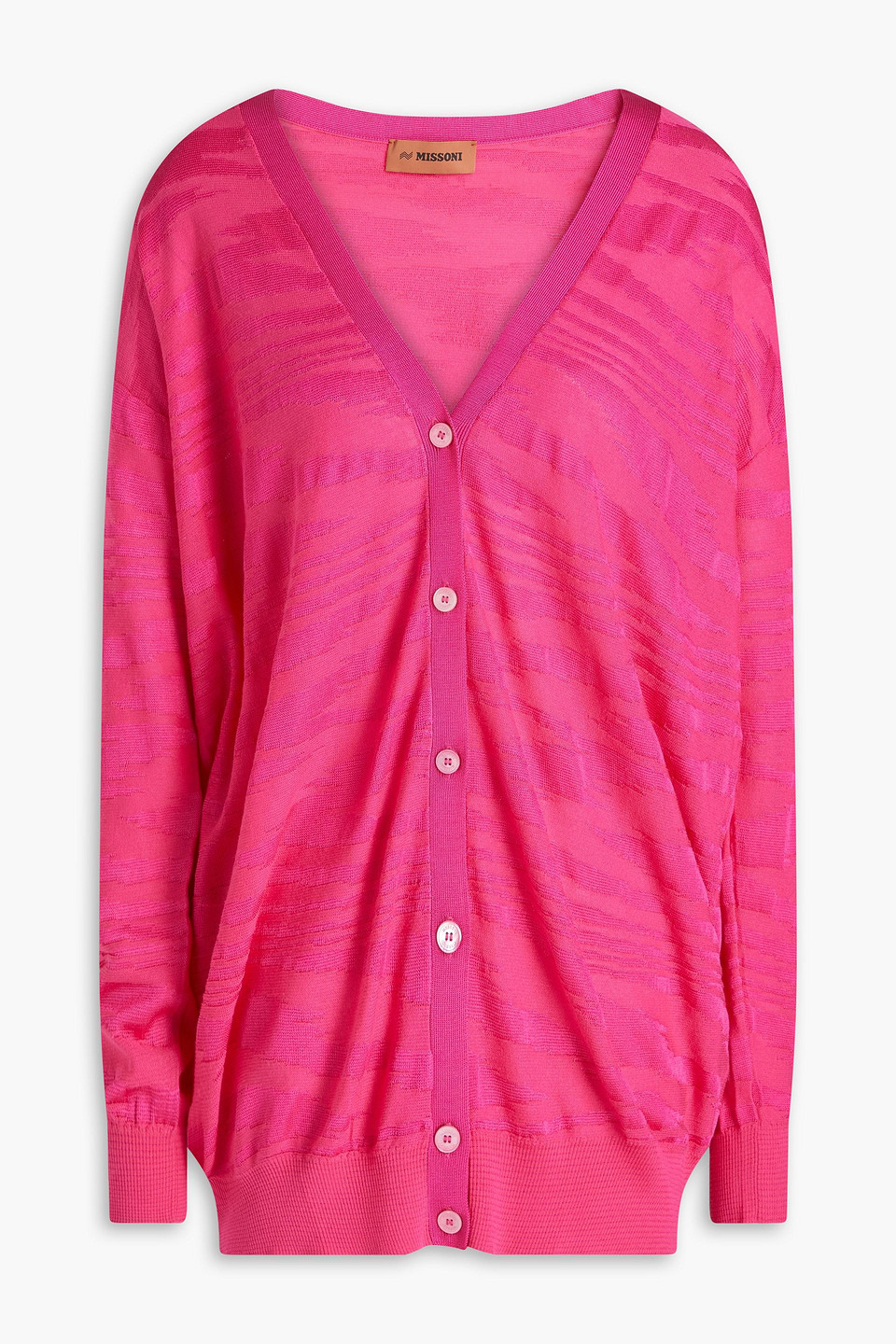 Missoni Oversized Jacquard-knit Cardigan In Pink