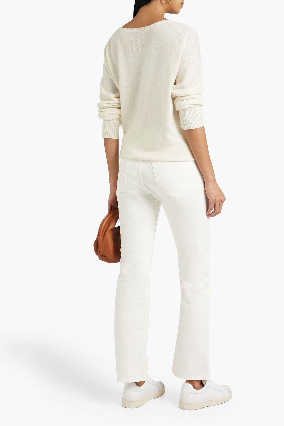 Nili Lotan High-rise Bootcut Jeans In Ivory