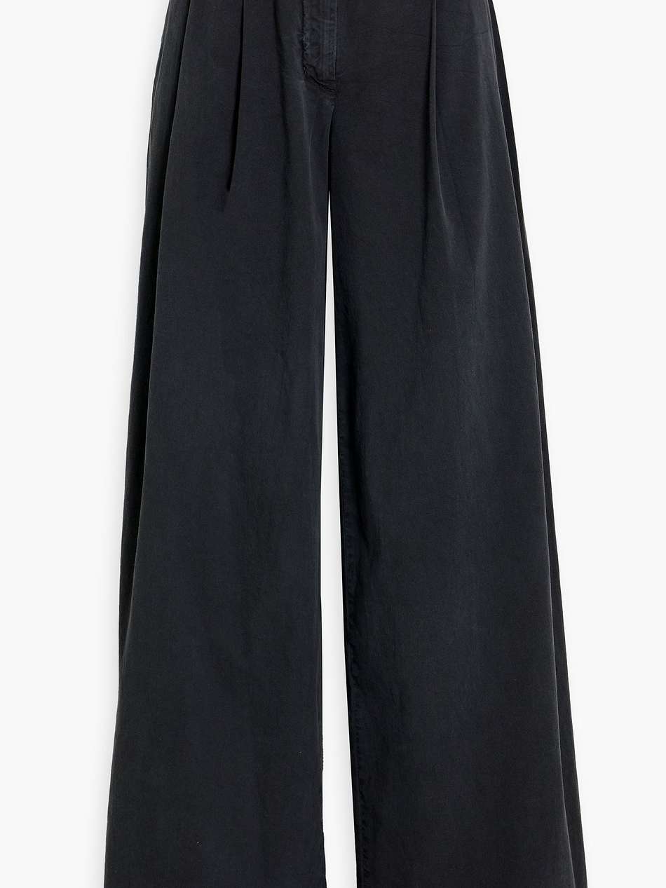 dillon pleated stretch-cotton twill wide-leg pants