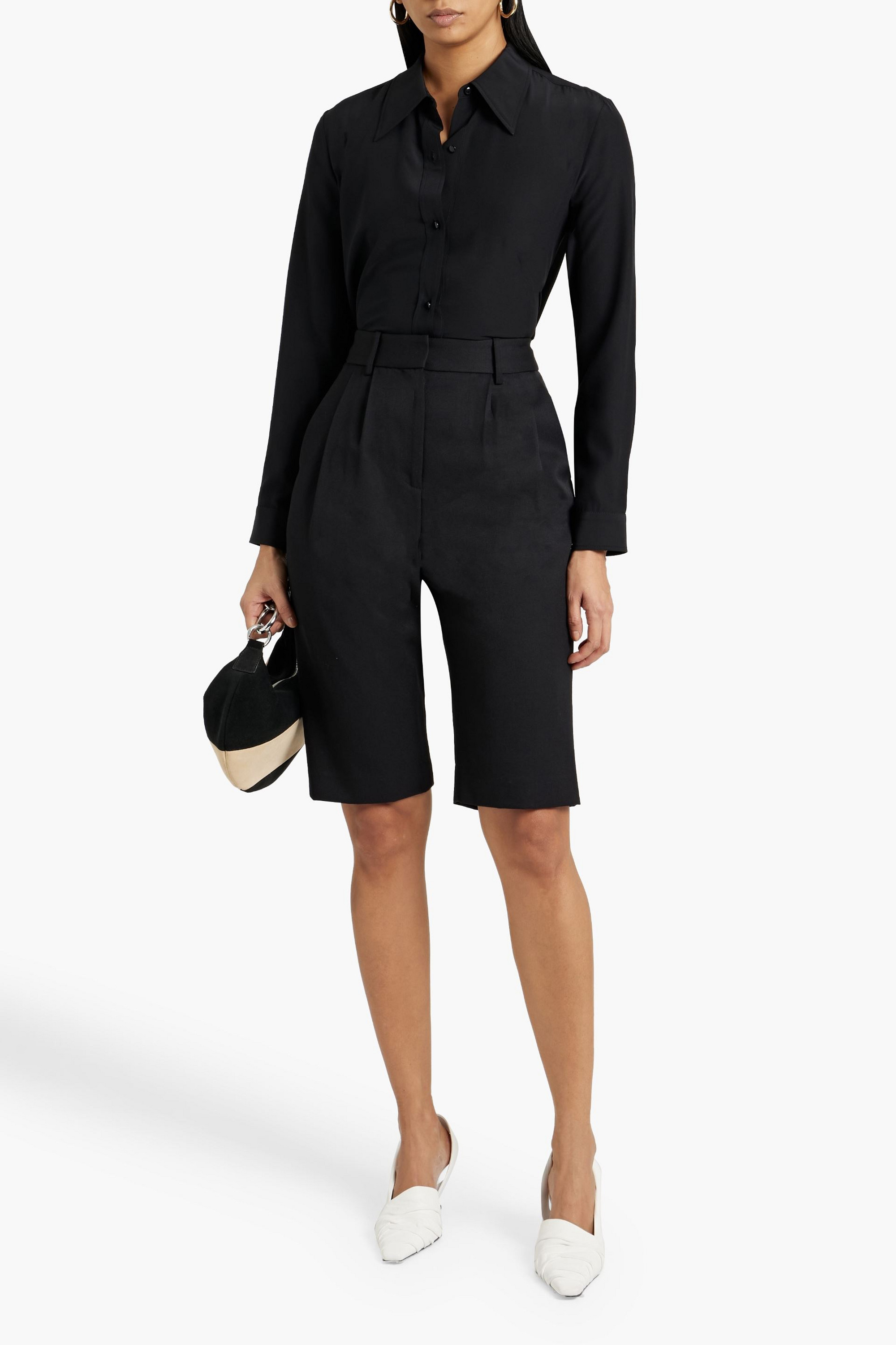 Nili Lotan Wool-twill shorts