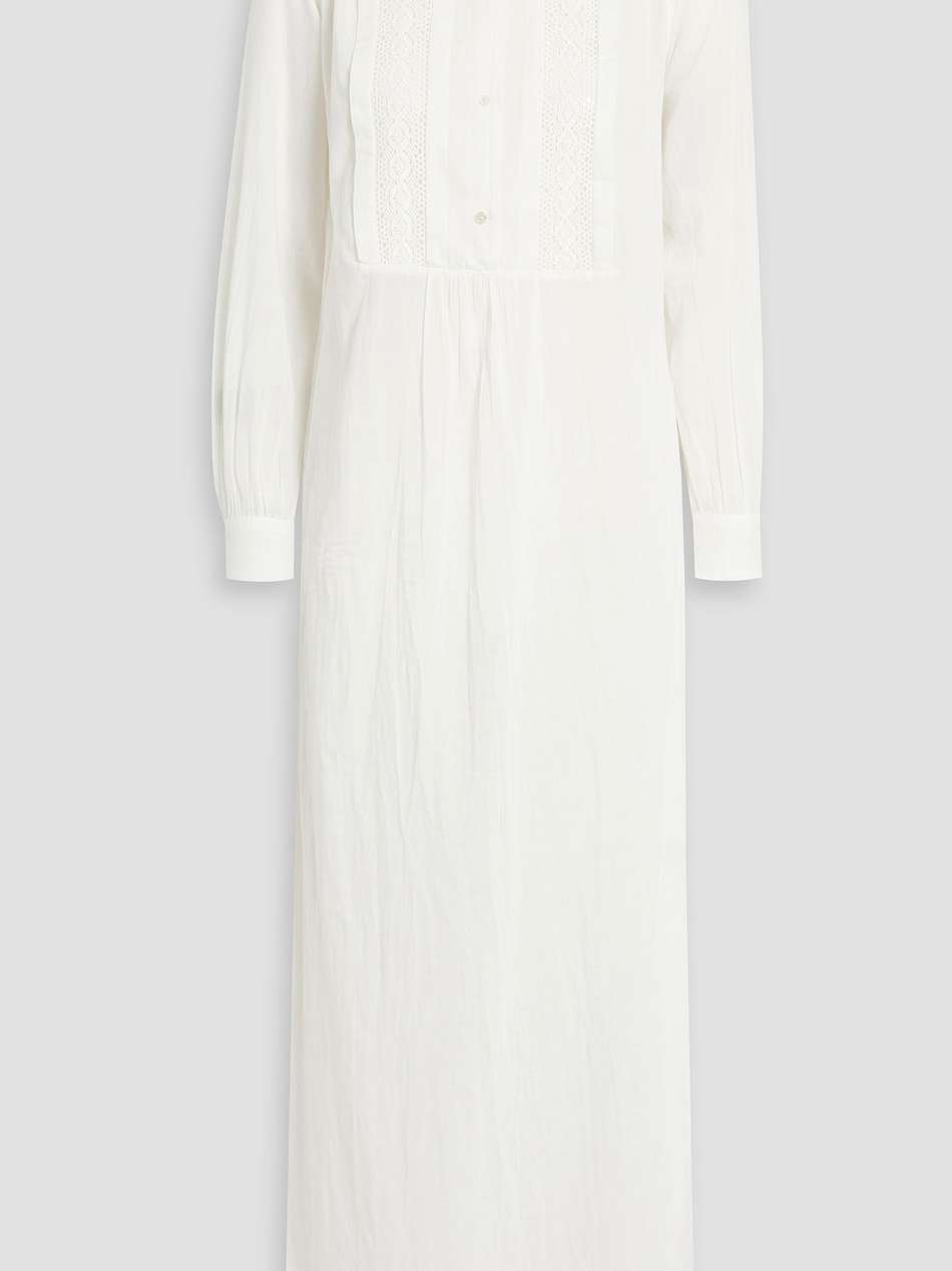 risette crochet-trimmed cotton-voile maxi dress