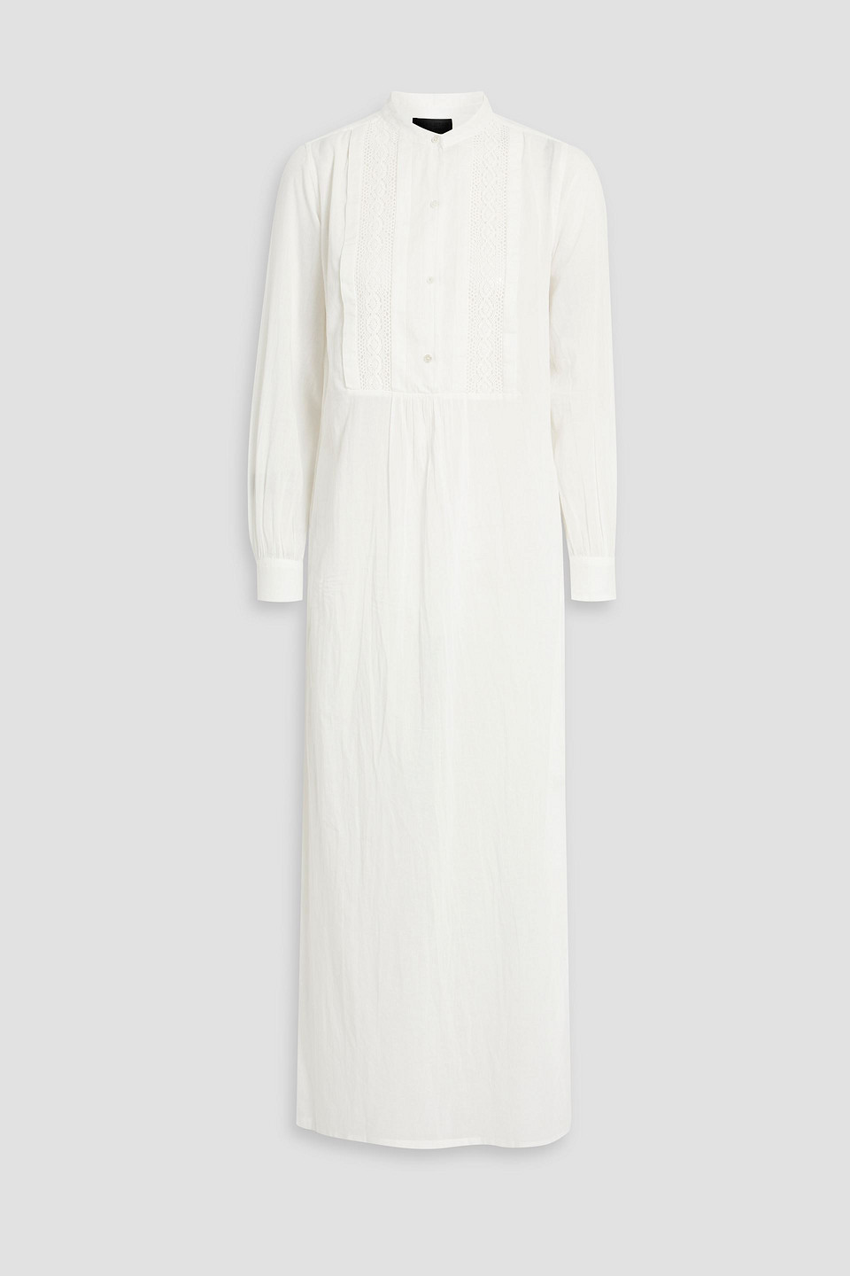 Nili Lotan Risette Crochet-trimmed Cotton-voile Maxi Dress In Ivory