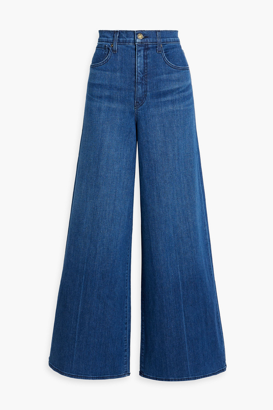 Nili Lotan Josette High-rise Wide-leg Jeans In Mid Denim