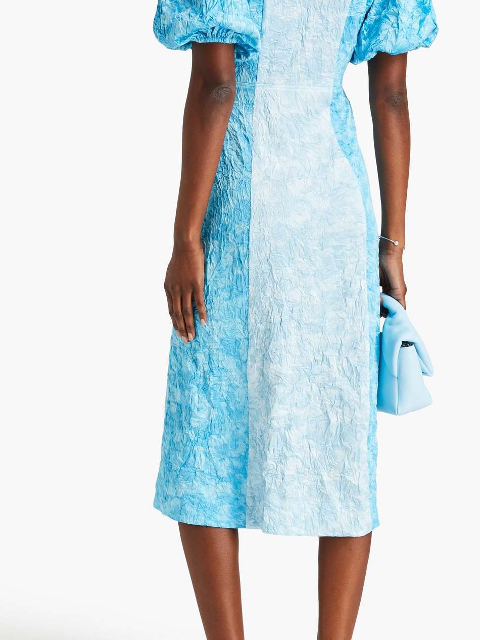 crinkled satin midi dress