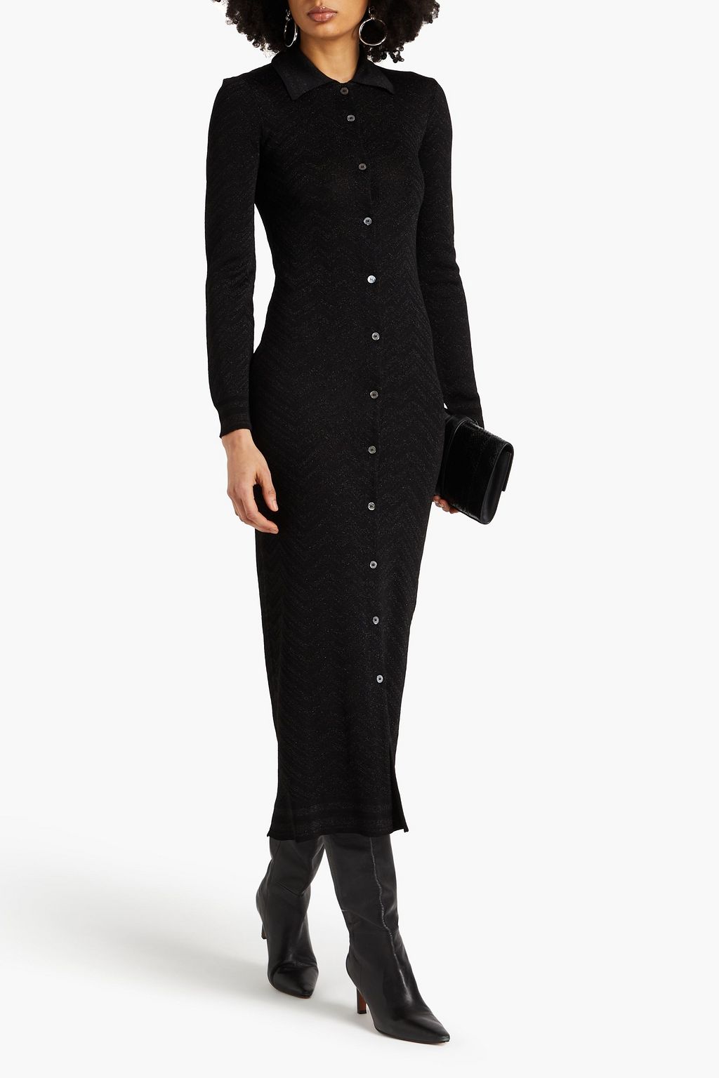 MISSONI 메탈릭 크로셰 니트 카디건