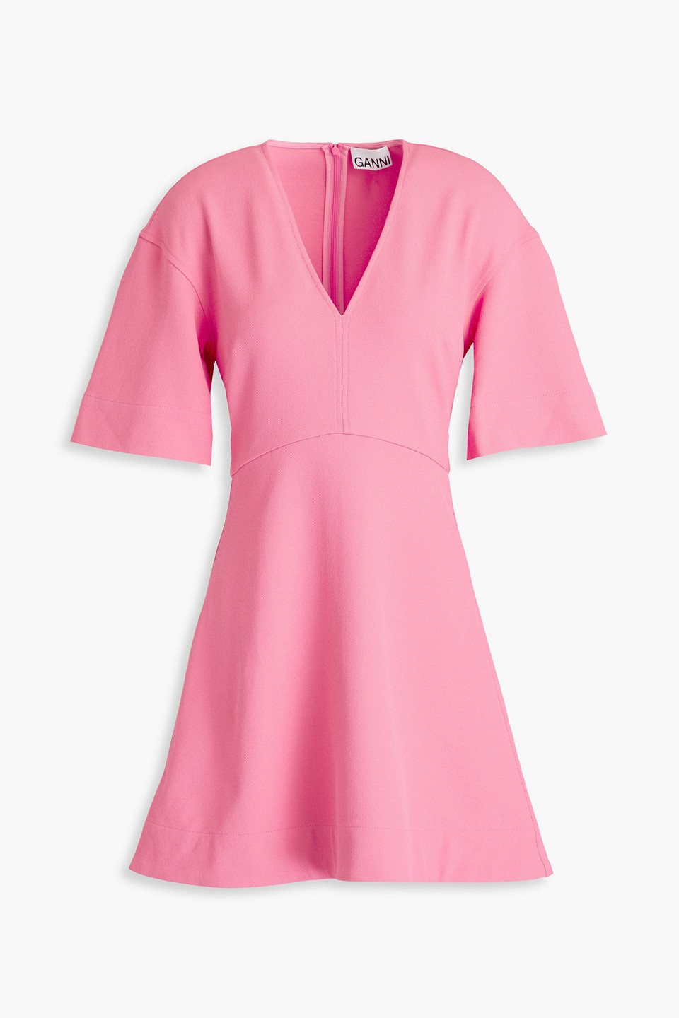 Ganni Ottoman Mini Dress In Bubblegum