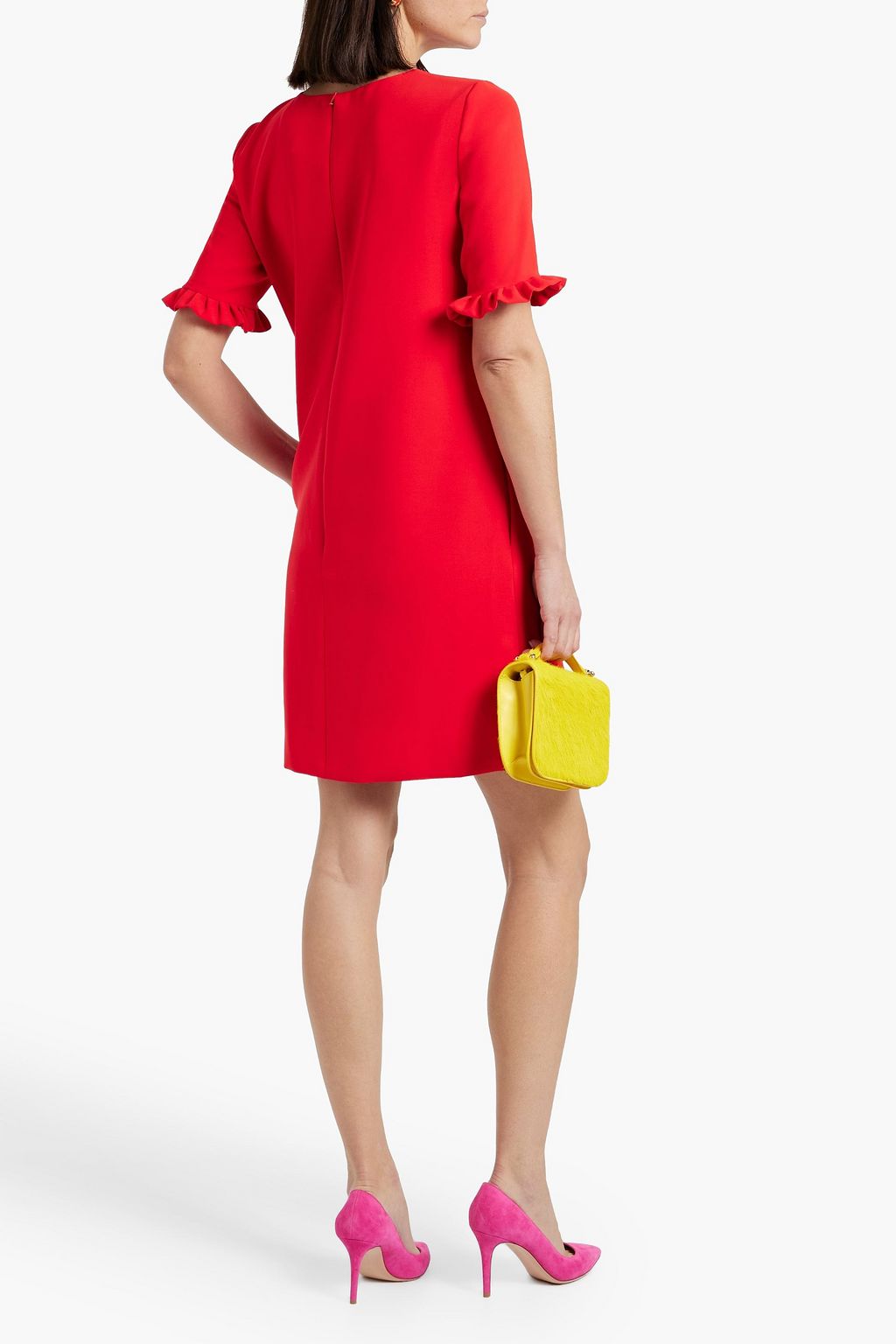 CAROLINA HERRERA Ruffled embellished crepe mini dress