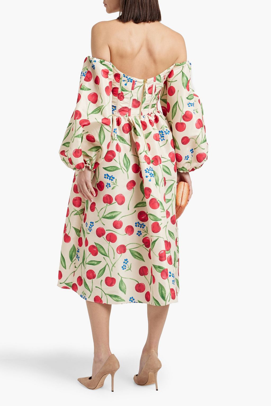 CAROLINA HERRERA Off-the-shoulder printed faille midi dress