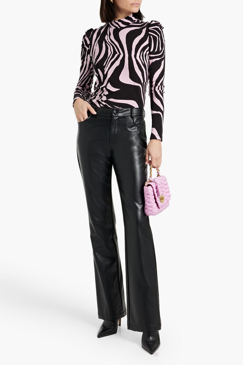 DIANE VON FURSTENBERG Dohan floral-print lyocell and wool-blend turtleneck top