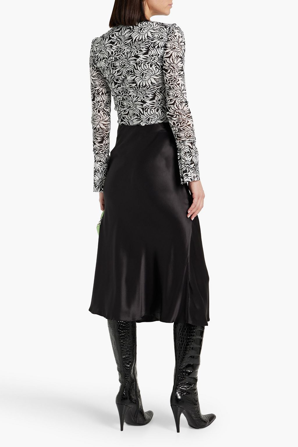 DIANE VON FURSTENBERG Lyric printed stretch-mesh bodysuit