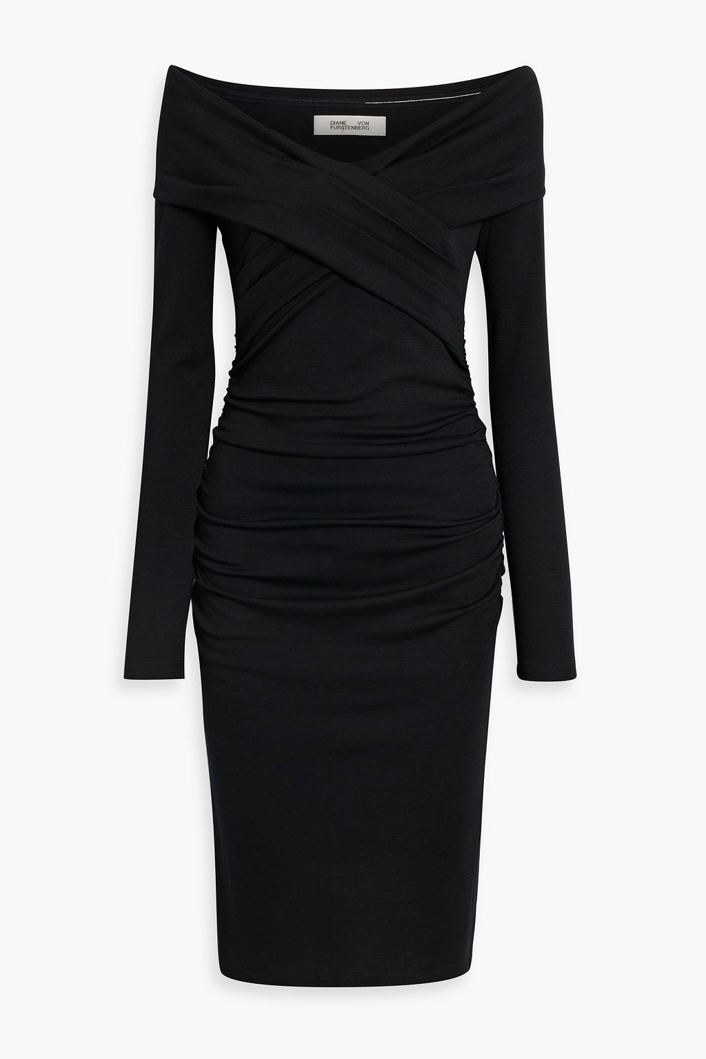 DIANE VON FURSTENBERG Minx off-the-shoulder wool-blend jersey dress ...