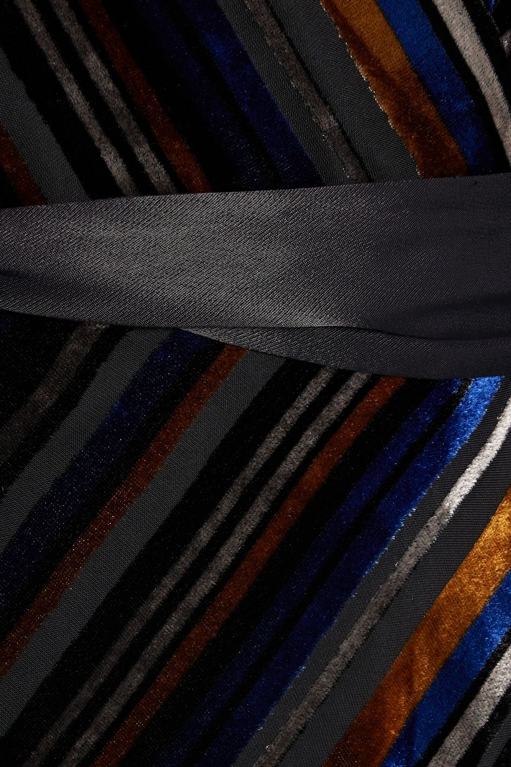 DIANE VON FURSTENBERG Jareth striped devoré-velvet maxi wrap dress