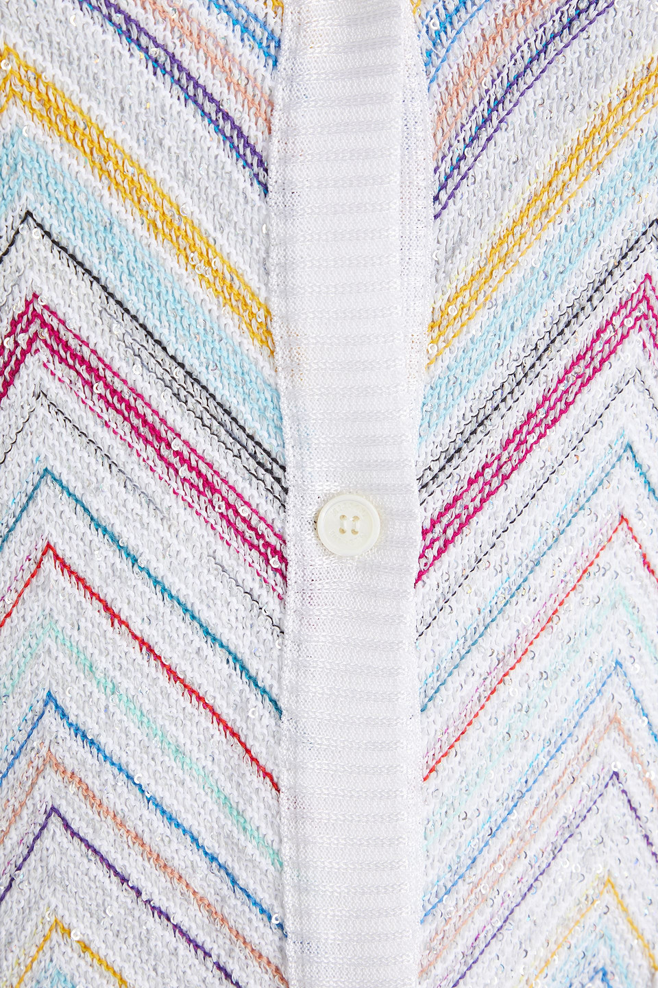 Missoni Sequined Crochet-knit Cardigan In White