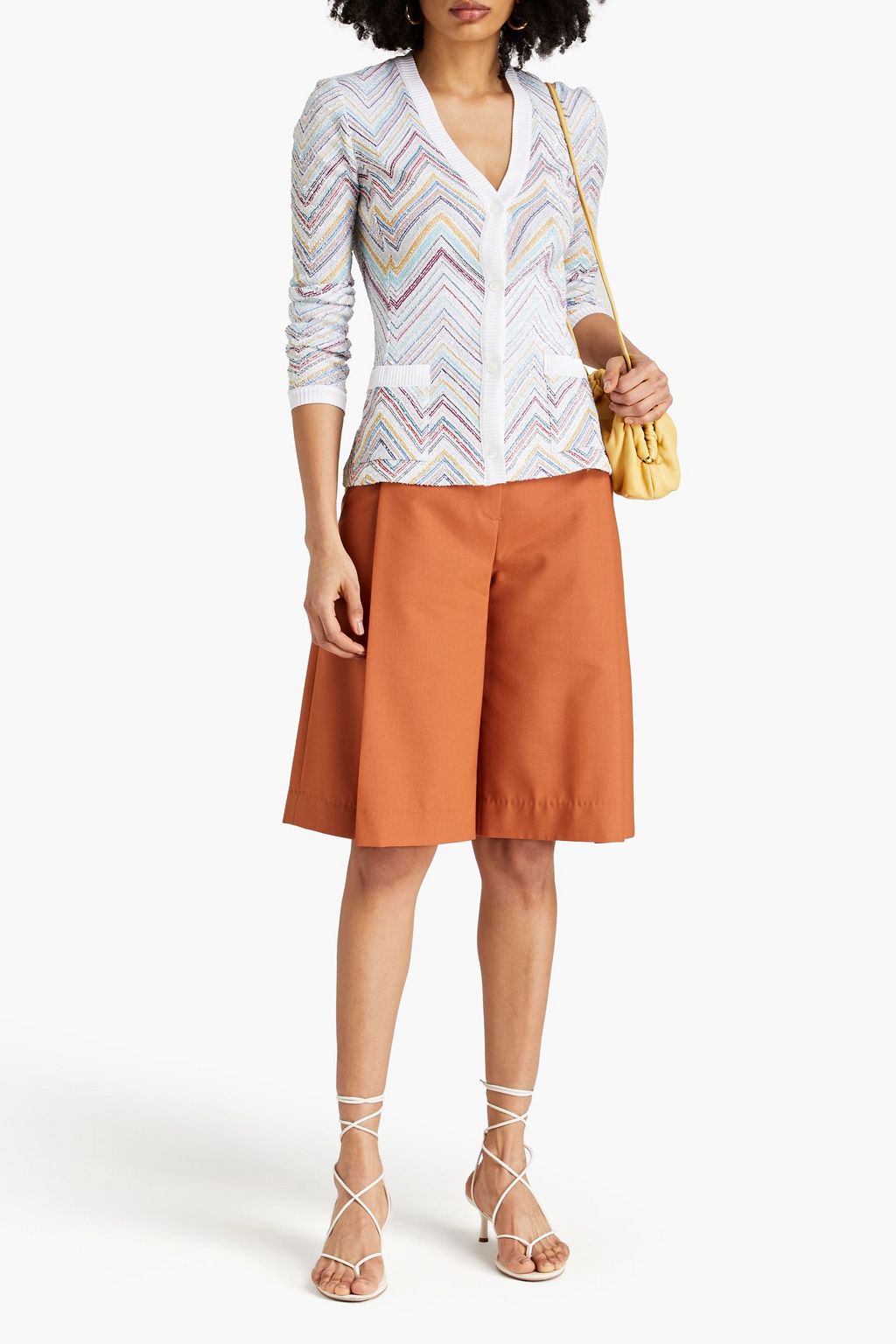 MISSONI كارديغان مصنوع من نسيج بحبكة كروشيه ومزين بأقراص برّاقة