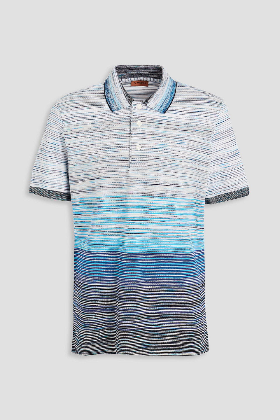 Missoni Space-dyed Cotton Polo Shirt In Blue