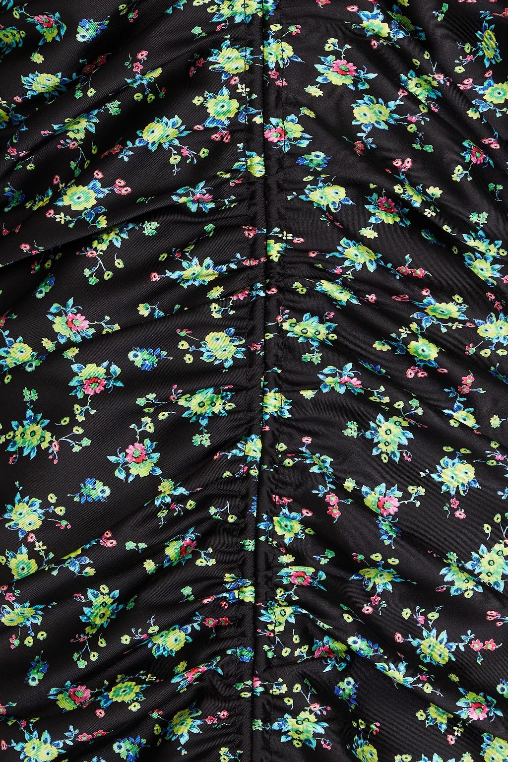 SANDRO Minikleid aus Twill mit floralem Print und Raffungen