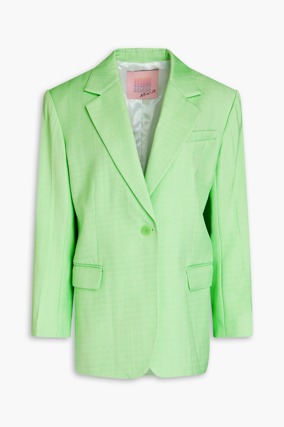 Sandro Harper Canvas Blazer In Green