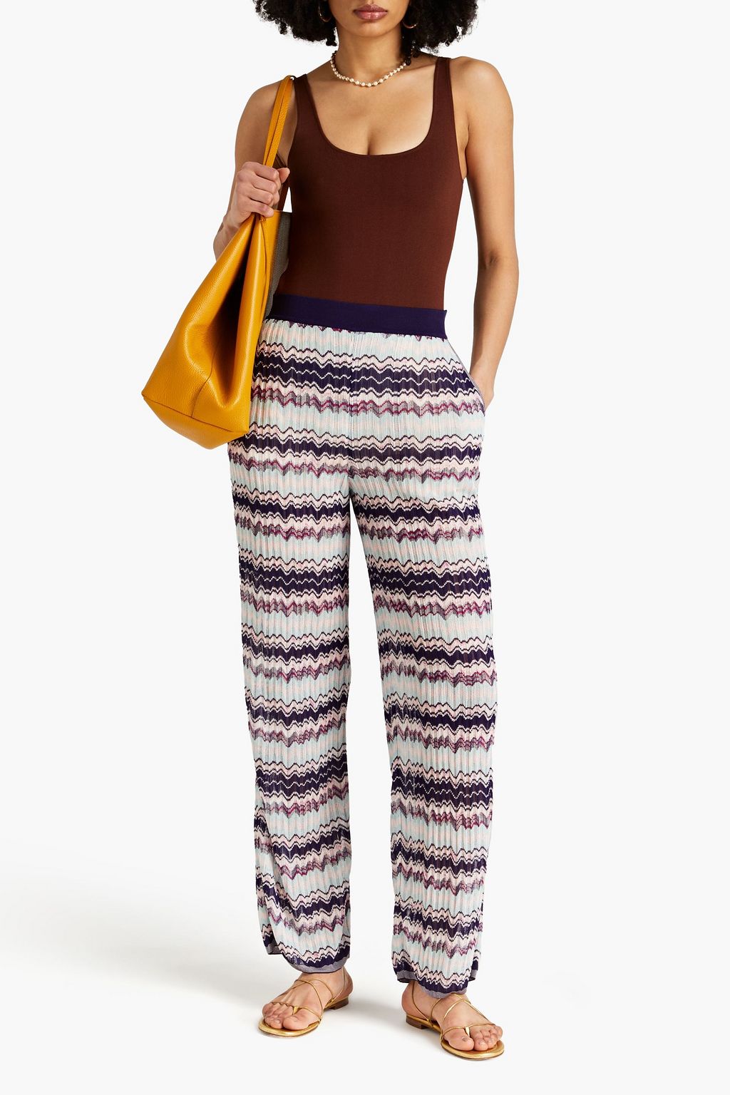 MISSONI 크로셰 니트 스트레이트 레그 팬츠