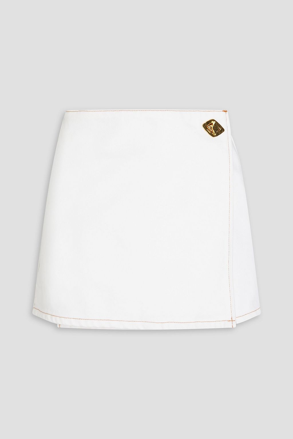 White denim mini wrap skirt hotsell