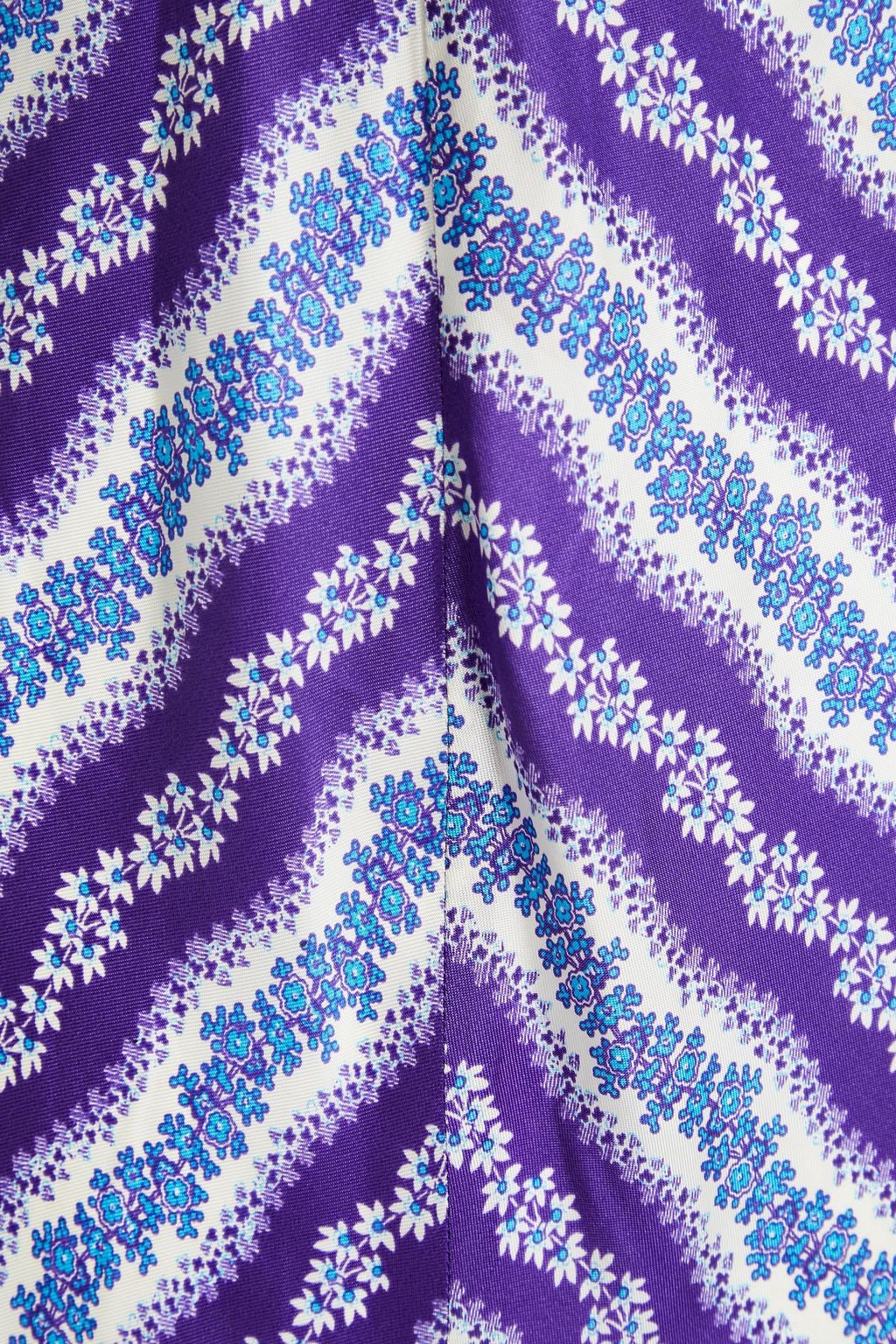 SANDRO Maxikleid aus glänzendem Twill mit floralem Print, Twist-Detail und Cut-outs