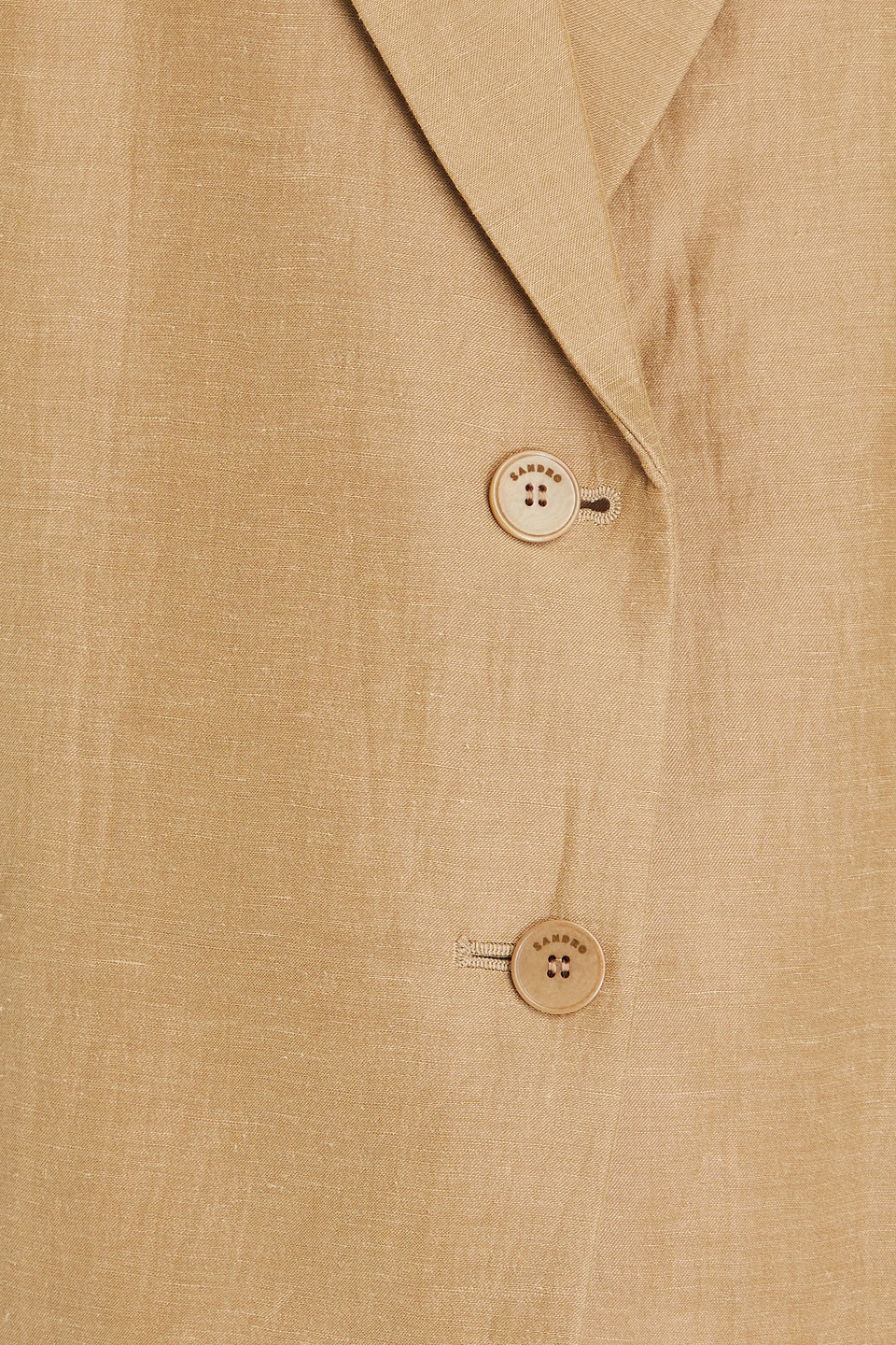 Sandro Slub Woven Blazer In Sand