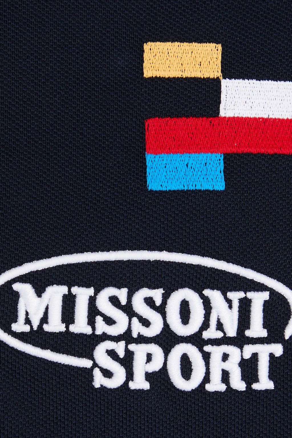 MISSONI Embroidered cotton-piqué polo shirt