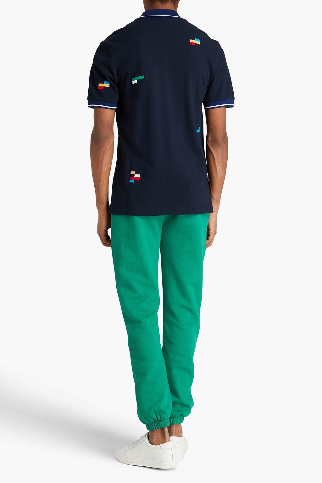 MISSONI Embroidered cotton-piqué polo shirt