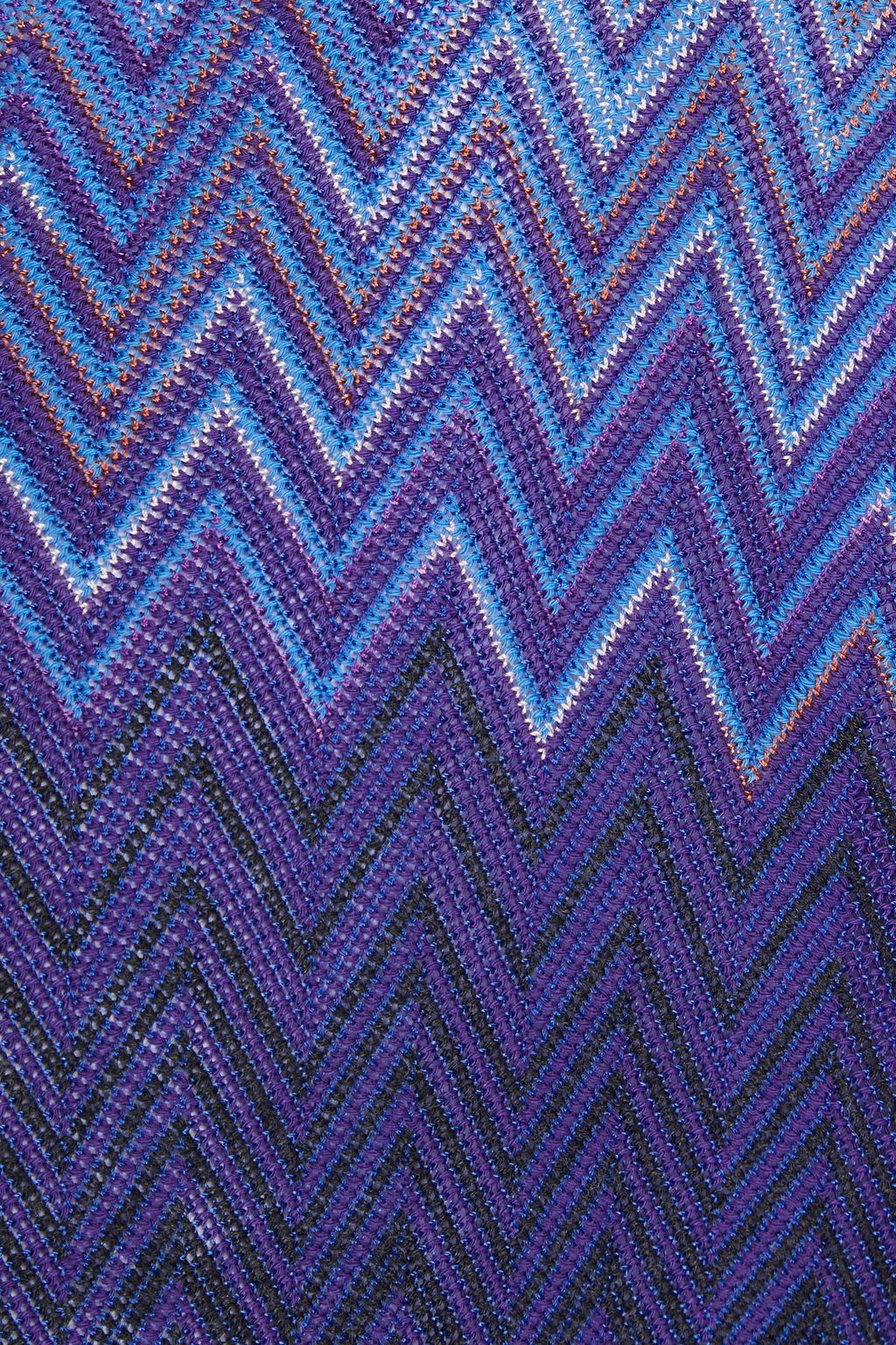 MISSONI قميص بولو مصنوع من نسيج بحبكة جاكار مع قطع محاكة بجانب بعضها البعض من القطن ومزيج الحرير