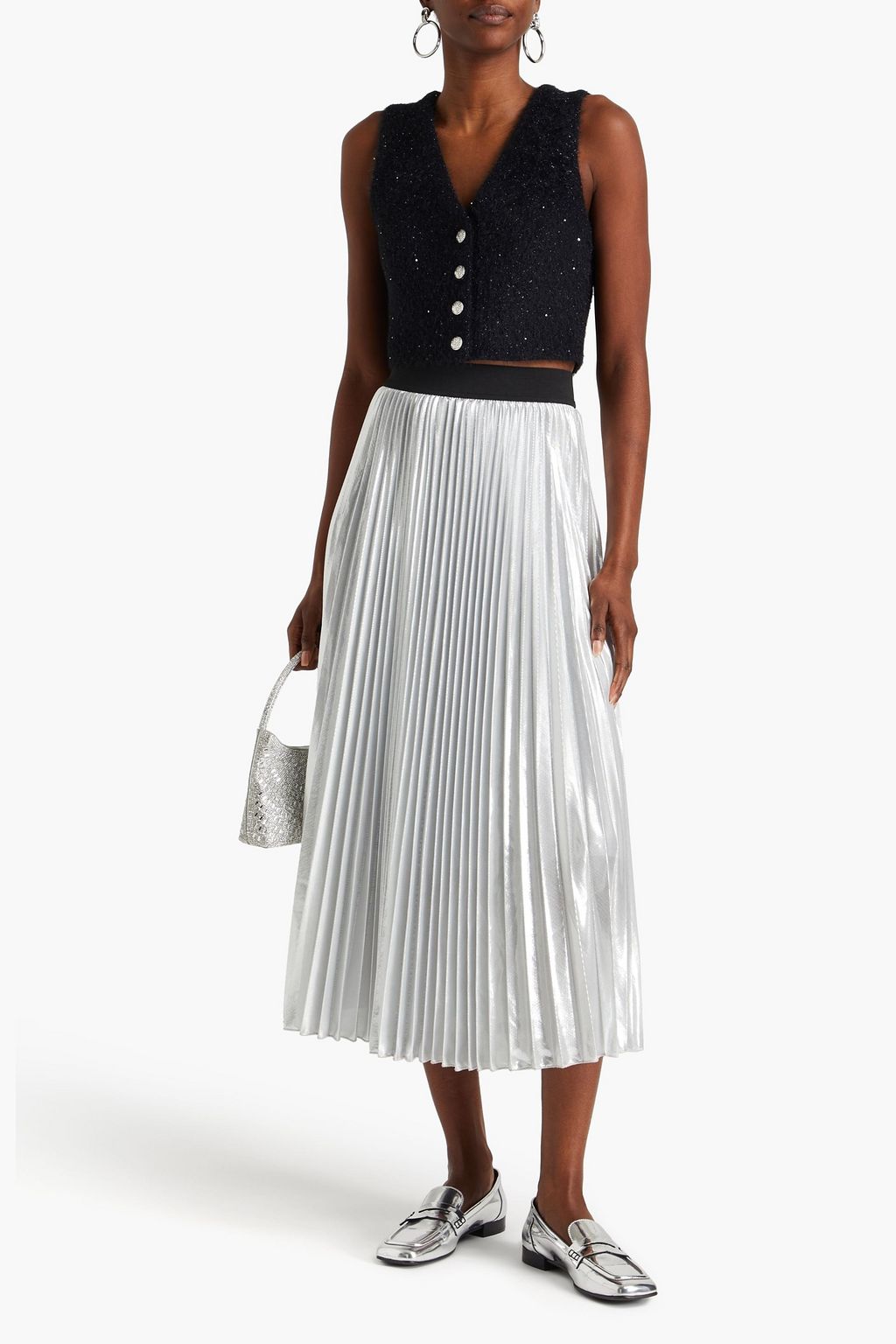 SANDRO Sequin-embellished knitted vest