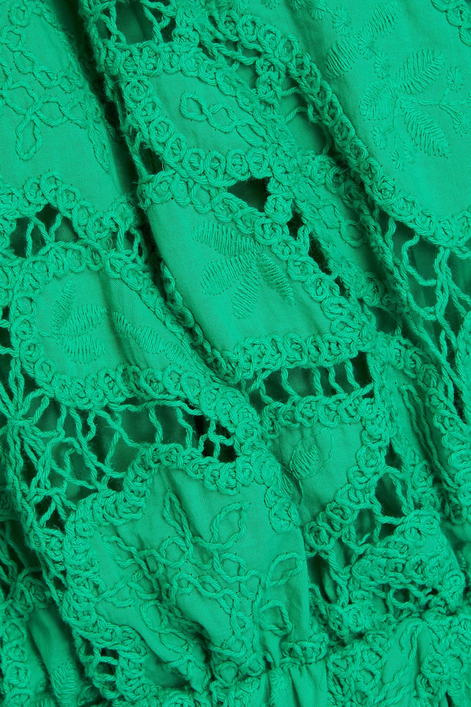 MAJE CUTOUT BRODERIE ANGLAISE COTTON MINI DRESS