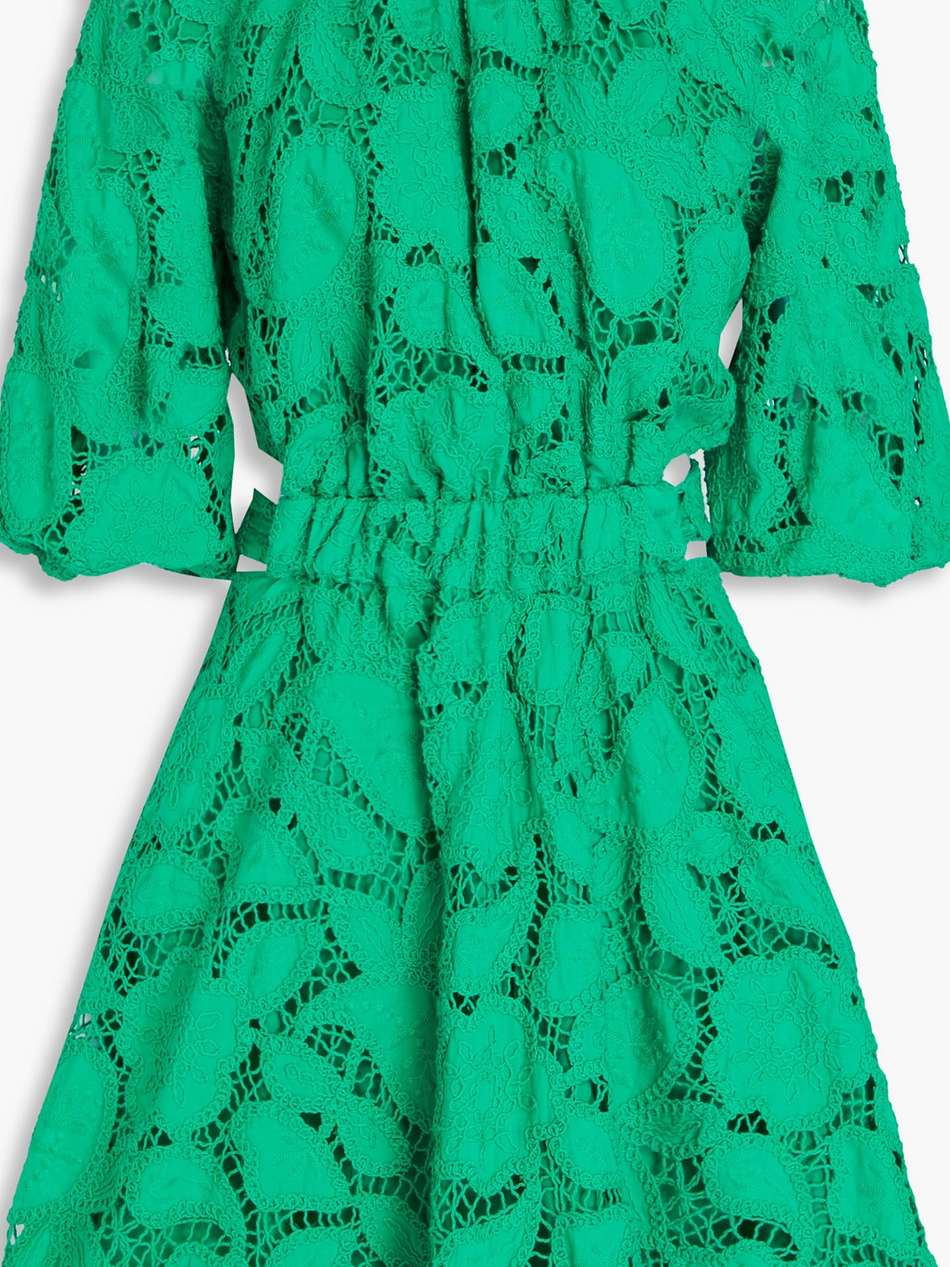 cutout broderie anglaise cotton mini dress