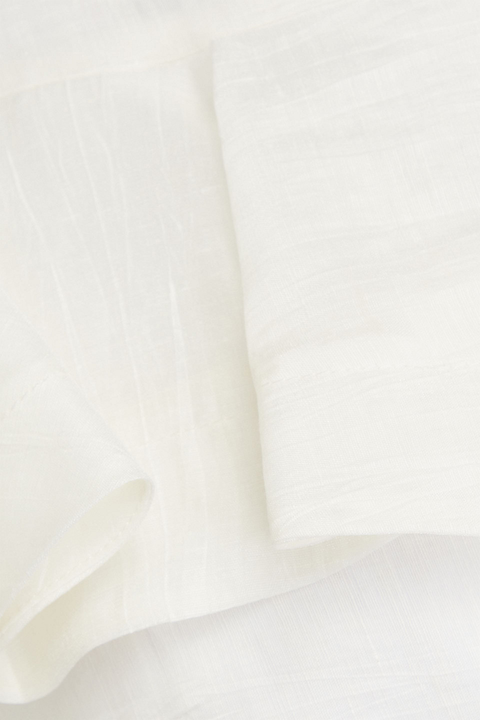 Sandro Ruffled Belted Linen-blend Gauze Mini Dress In White