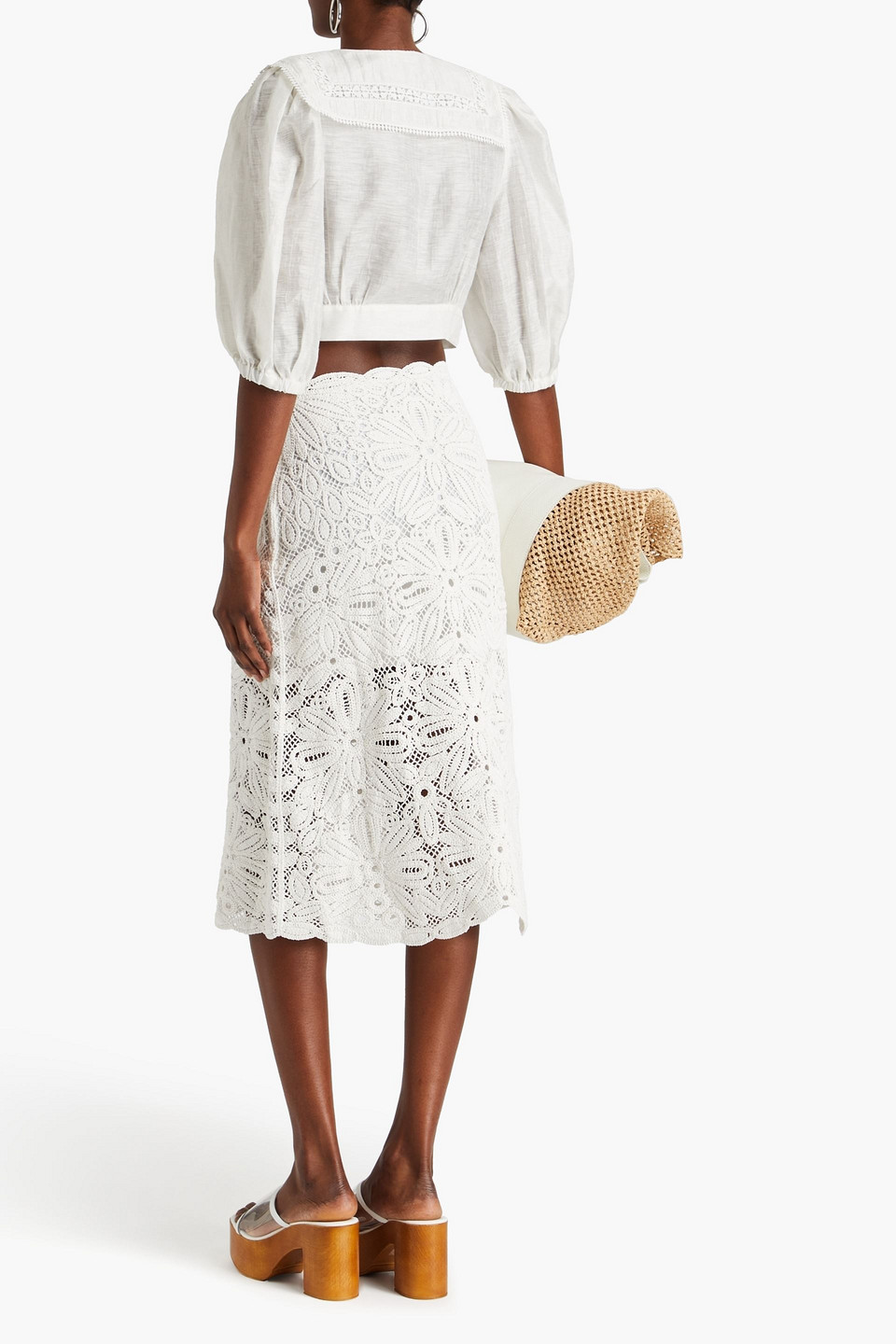 Maje Rock Aus Makramee-spitze In Weiss