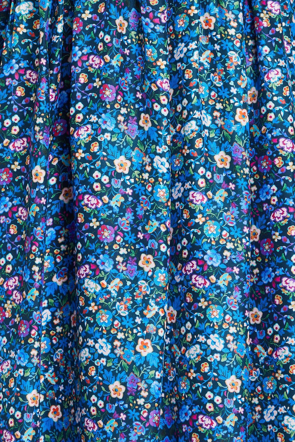 SANDRO Floral-print silk-twill midi dress