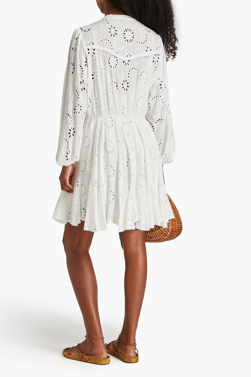 Maje Minikleid Mit Lochstickerei In Weiss