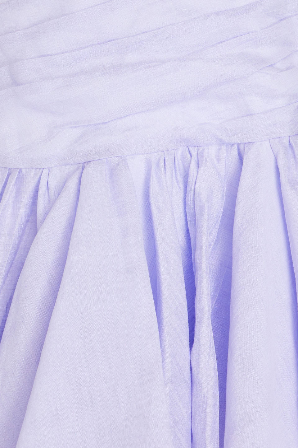 Sandro One-sleeve Cutout Linen-blend Gauze Mini Dress In Lilac