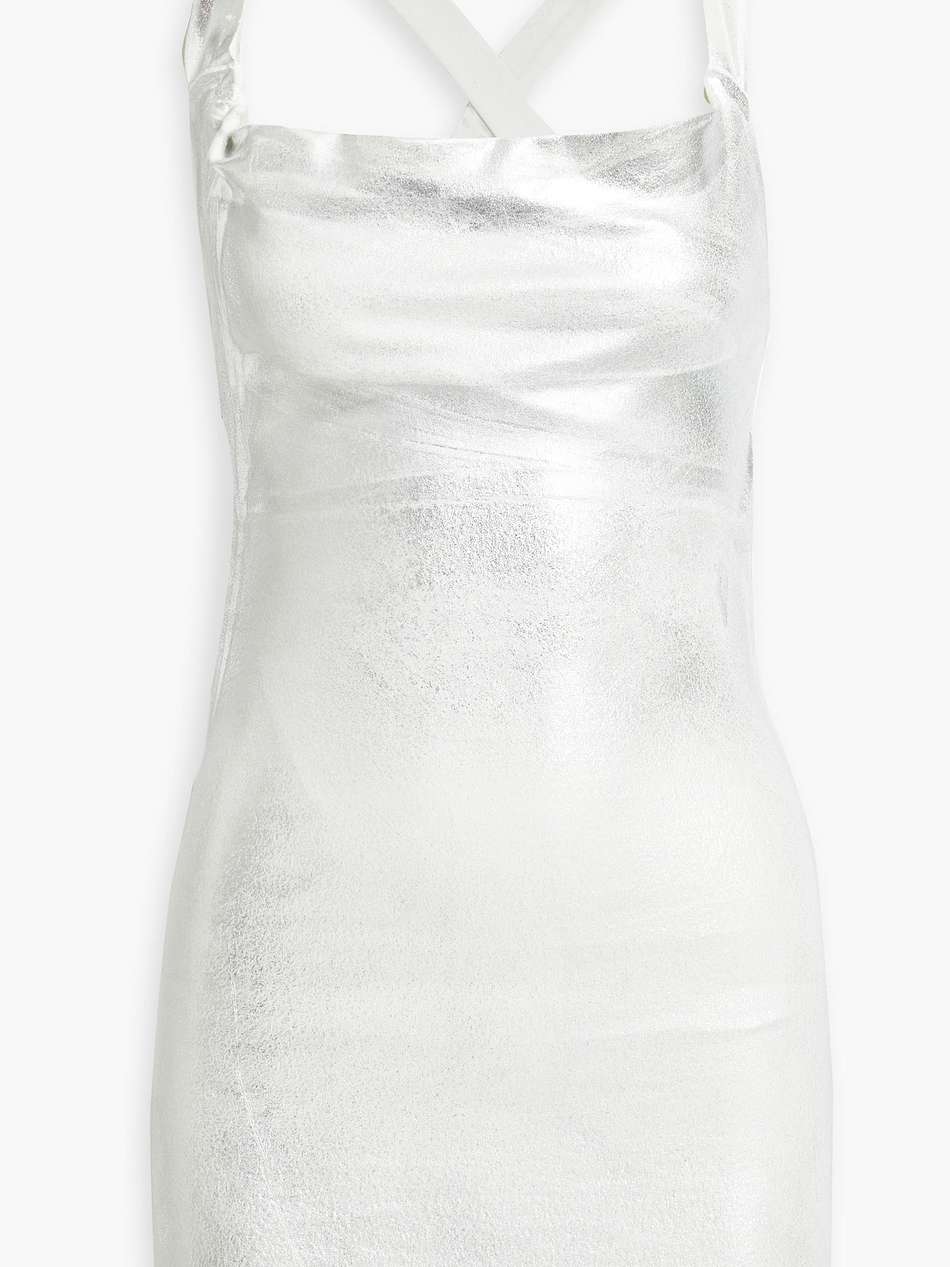 metallic stretch-cotton jersey mini dress