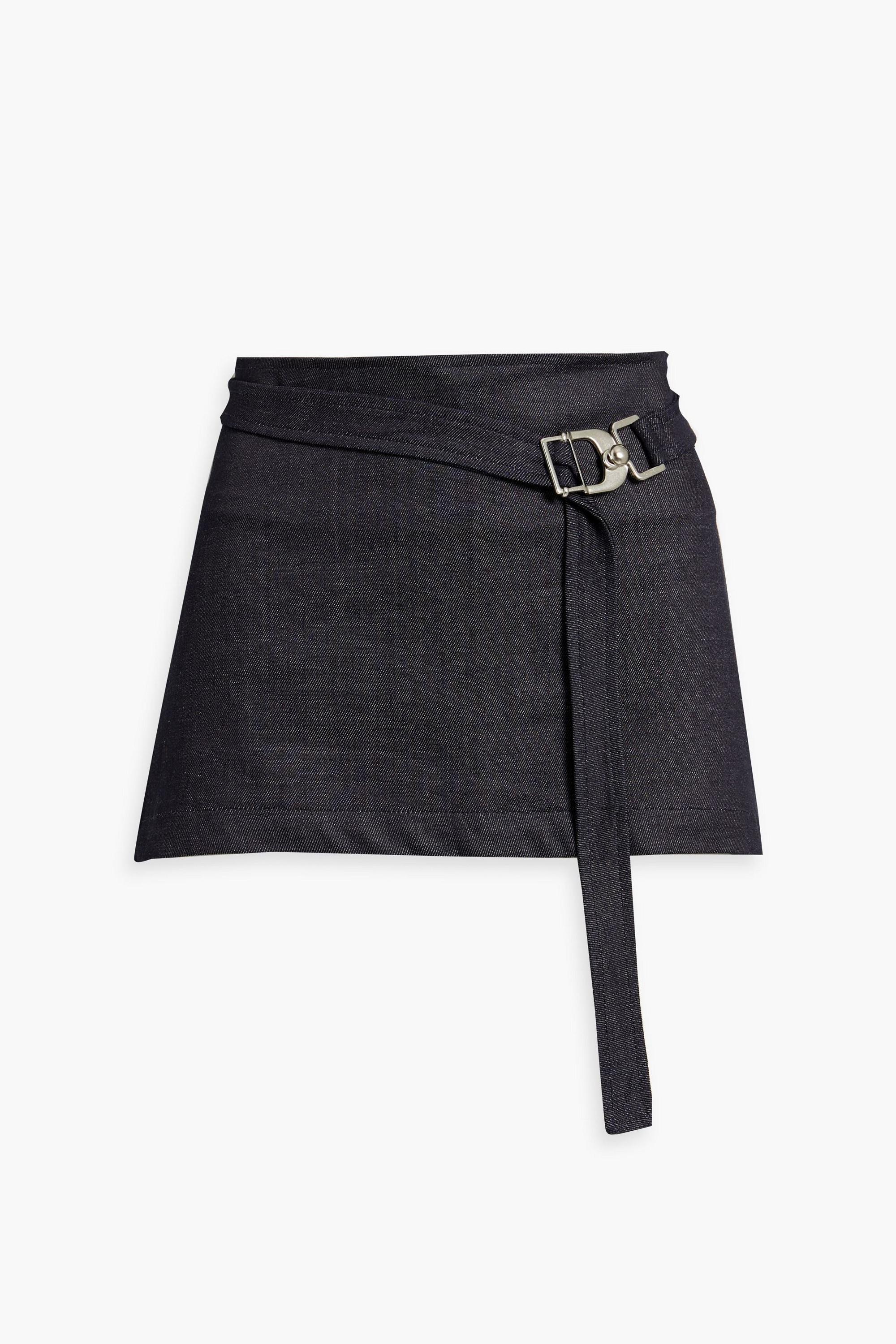 EB Denim Belted denim mini skirt